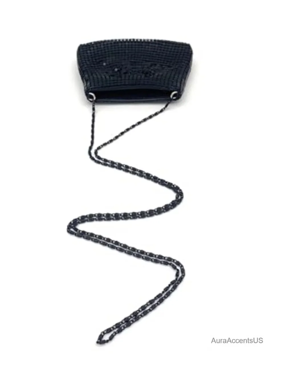 Vintage Metal Mesh Crossbody Purse Mini Card Coin Holder Chain